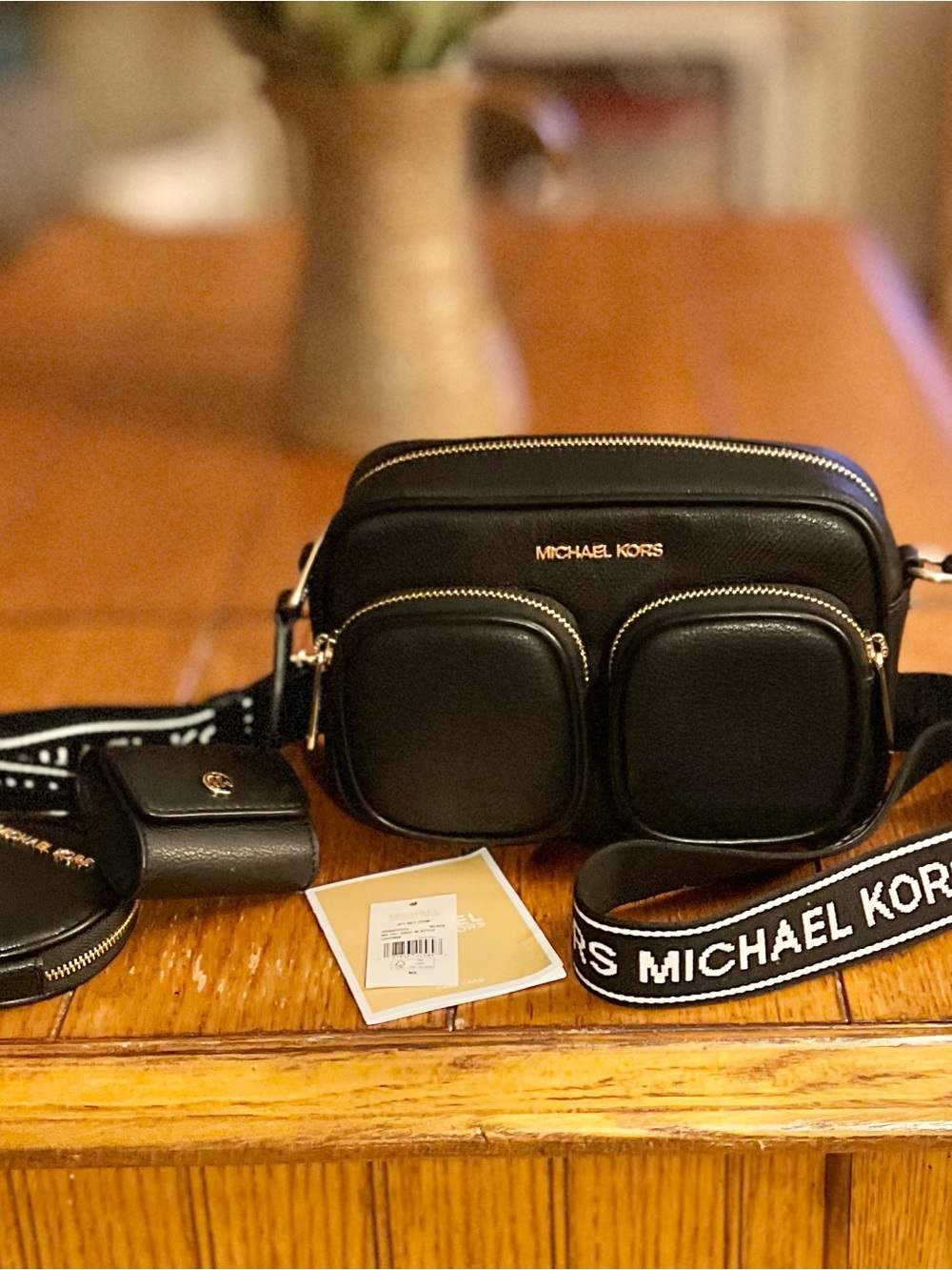 MICHAEL Michael Kors Jet Set Leather Medium Xbody Bag w/2 Clip-to-Strap Cases